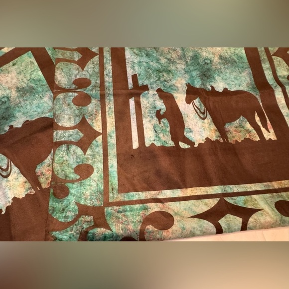 NEW Cowboy Horse Cross Silhouette Set of 2 Pillow Covers 18x18” - Picture 2 of 4